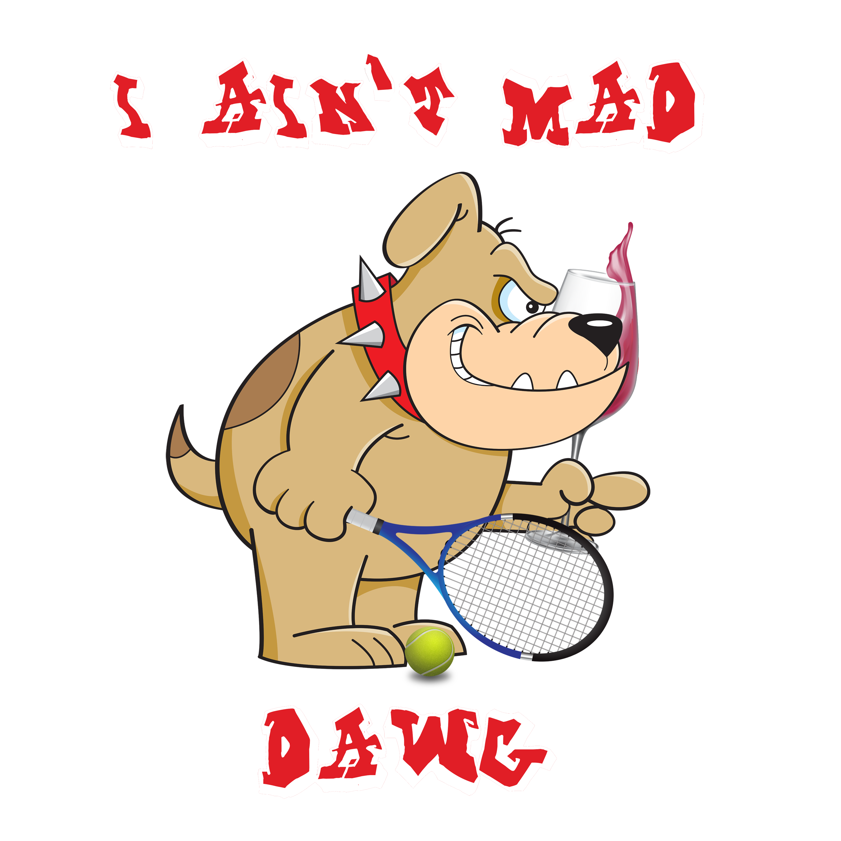 Mad Dog Tennis Tournament T-shirt design
