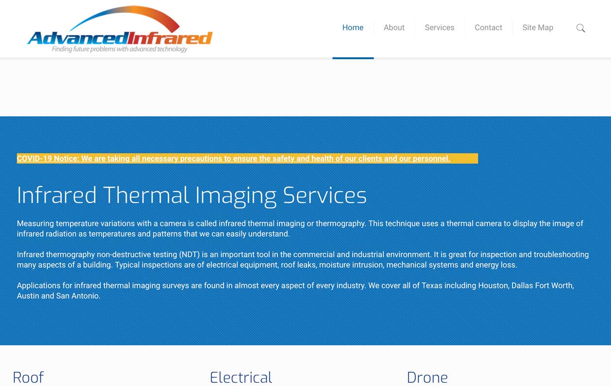 Advanced Infrared website
