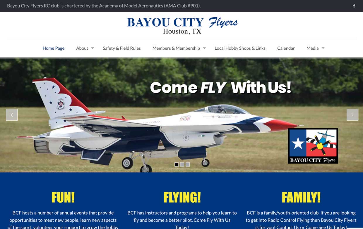Bayou City Flyers website